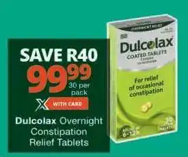 Checkers Dulcolax Overnight Constipation Relief Tablets offer
