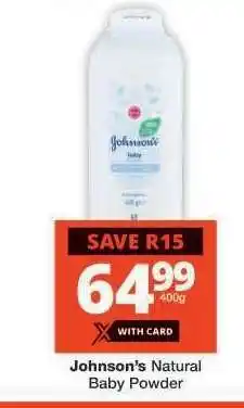 Checkers JOHNSON'S NATURAL BABY POWDER offer
