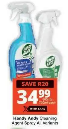 Checkers Handy Andy Cleaning Agent Spray All Variants offer