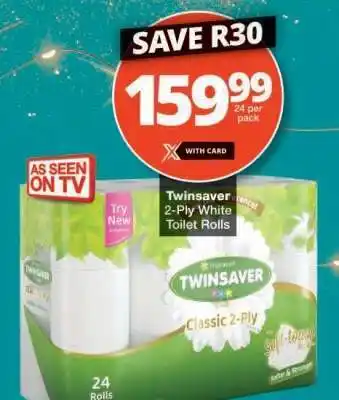 Checkers Twinsaver 2-Ply White Toilet Rolls offer