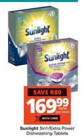 Checkers Sunlight 5in1/Extra Power Dishwashing Tablets offer