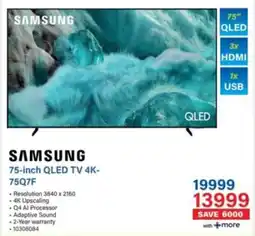 Incredible Connection SAMSUNG 75-inch QLED TV 4K- 75Q7F offer