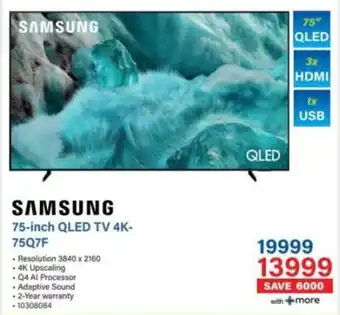 Incredible Connection SAMSUNG 75-inch QLED TV 4K- 75Q7F offer