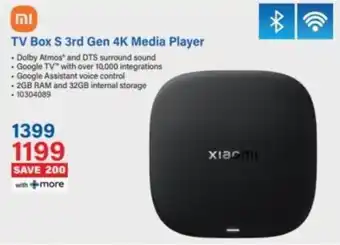Incredible Connection Xiaomi TV Box S 3rd Gen 4K Media Player offer