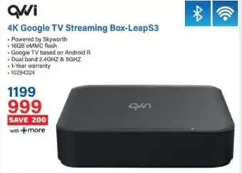 Incredible Connection QVWI 4K Google TV Streaming Box-LeapS3 offer