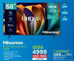 Incredible Connection Hisense 58-inch Smart 4K UHD TV-58A6N offer