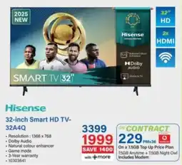 Incredible Connection Hisense 32-inch Smart HD TV-32A4Q offer
