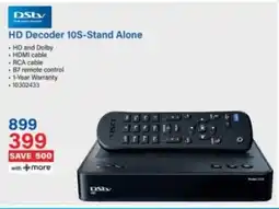 Incredible Connection DStv HD Decoder 10S-Stand Alone offer