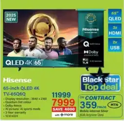 Incredible Connection Hisense 65-inch QLED 4K TV-65Q6Q offer
