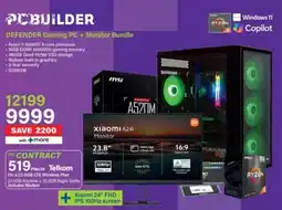 Incredible Connection PC BUILDER DEFENDER Gaming PC + Monitor Bundle offer