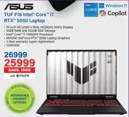 Incredible Connection ASUS TUF F16 Intel Core i7 RTX 5050 Laptop offer