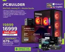 Incredible Connection PCBUILDER SENTINEL Gaming PC + Monitor Bundle offer