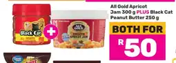 Game All Gold Apricot Jam 300 g PLUS Black Cat Peanut Butter 250 g offer