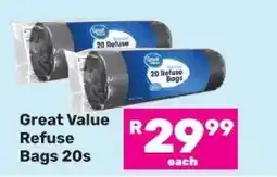 Game Great Value Refuse Bags-20s offer