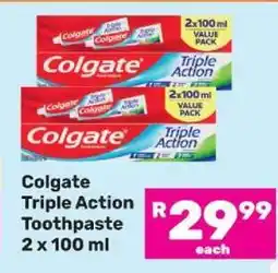 Game Colgate Triple Action Toothpaste 2 x 100 ml offer