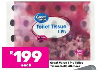 Game Great Value 1 Ply Toilet Tissue Rolls 48-Pack offer