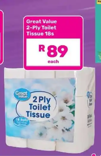 Game Great Value 2-Ply Toilet Tissue 18s offer