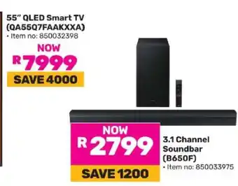 Game 55” QLED Smart TV (QA55Q7FAAKXXA) offer