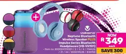 Game Volkano Neptune Bluetooth Wireless Speaker PLUS Impulse Series Bluetooth Headphones (VB-VH101) offer