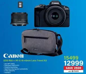 Incredible Connection Canon EOS R50 + RF-S 18-45mm Lens Travel Kit offer