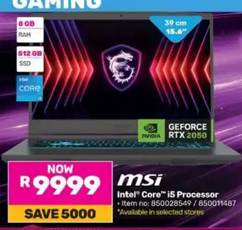 Game MSI Gaming Laptop offer