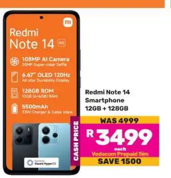 Game Redmi Note 14 Smartphone 12GB + 128GB offer