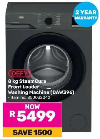 Game Defy 8 kg SteamCure Front Loader Washing Machine (DAW396) offer