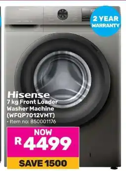 Game Hisense 7 kg Front Loader Washer Machine (WFQP7012VMT) offer