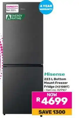 Game Hisense 223 L Bottom Mount Freezer Fridge (H310BIT) offer