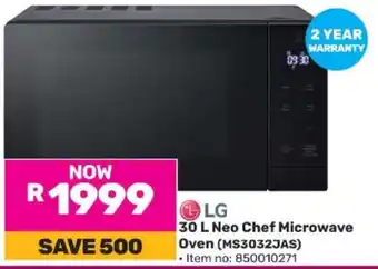 Game LG 30 L Neo Chef Microwave Oven (MS3032JAS) offer