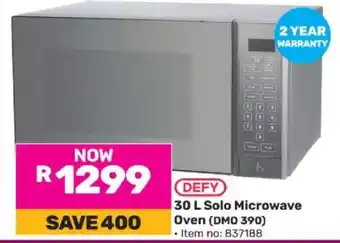 Game DEFY 30 L Solo Microwave Oven (DMO 390) offer