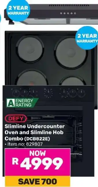 Game Defy Slimline Undercounter Oven and Slimline Hob Combo (DCB822E) offer