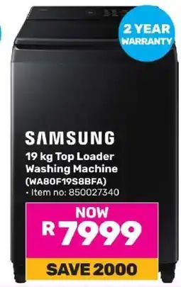 Game Samsung 19 kg Top Loader Washing Machine offer