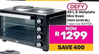 Game DEFY 30 L 2-Hotplate Mini Oven (MOH 2330 BL) offer