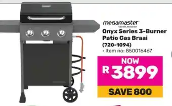 Game Megamaster Onyx Series 3-Burner Patio Gas Braai offer