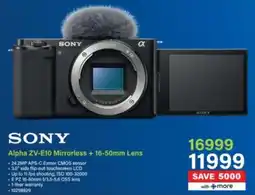 Incredible Connection SONY Alpha ZV-E10 Mirrorless + 16-50mm Lens offer