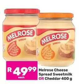 Game Melrose Cheese Spread Sweetmilk OR Cheddar 400 g offer