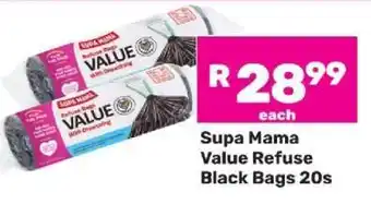 Game Supa Mama Value Refuse Black Bags-20s offer