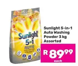 Game Sunlight 5-in-1 Auto Washing Powder 3 kg Assorted offer