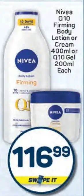 Nivea Q10 Firming Body Lotion or Cream 400ml or Q10 Gel 200ml Each