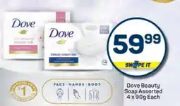 Pick n Pay Dove Beauty Soap Assorted 4 x 90g Each offer