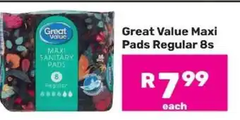 Game Great Value Maxi Pads Regular-8s offer