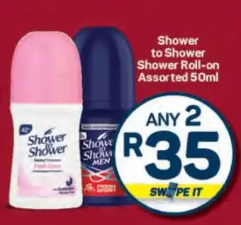 Pick n Pay Shower to Shower Shower Roll-on Assorted 50ml offer
