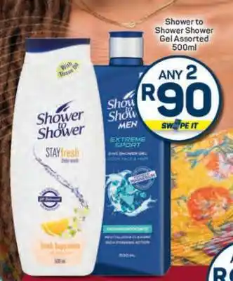 Pick n Pay Shower to Shower Shower Gel Assorted 500ml offer