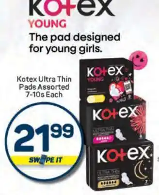 Pick n Pay Kotex Ultra Thin Pads Assorted 7-10s Each offer