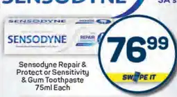 Pick n Pay Sensodyne Repair & Protect Or Sensitivity & Gum Toothpaste-75ml Each offer