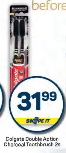 Pick n Pay Colgate Double Action Charcoal Toothbrush 2s offer