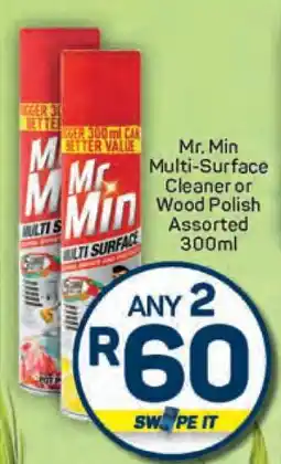 Pick n Pay Mr. Min Multi-Surface Cleaner or Wood Polish Assorted 300ml offer