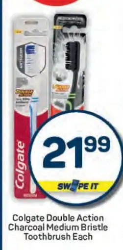 Pick n Pay Colgate Double Action Charcoal Medium Bristle Toothbrush Each offer
