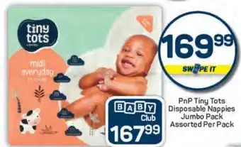Pick n Pay PnP Tiny Tots Disposable Nappies Jumbo Pack Assorted Per Pack offer